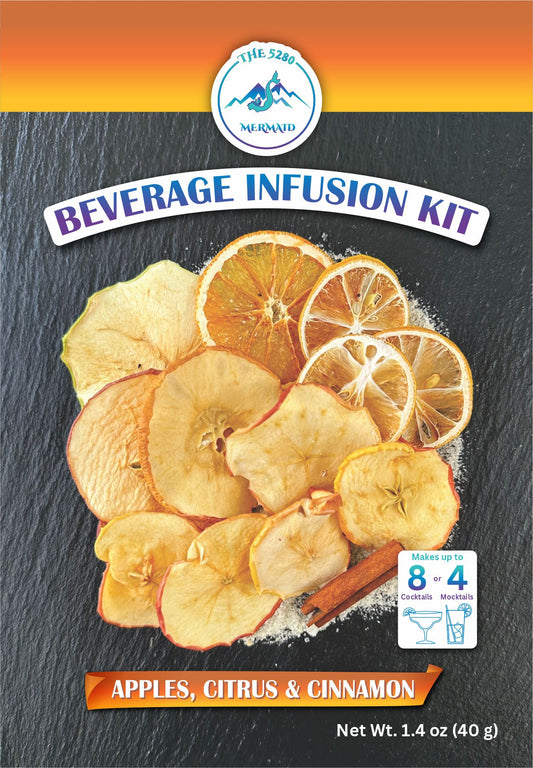 Apples, Citrus & Cinnamon Beverage Infusion Kit MINI; Add Vodka, Rum, Bourbon, Whiskey or Gin