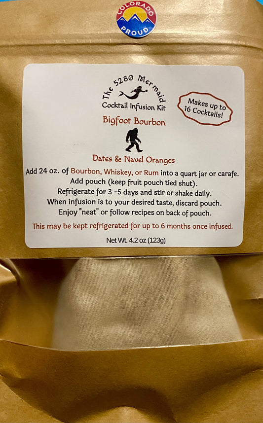 "Big Foot Bourbon" Dates & Orange Beverage Infusion Kit; Infuse in Bourbon, Whiskey or Rum