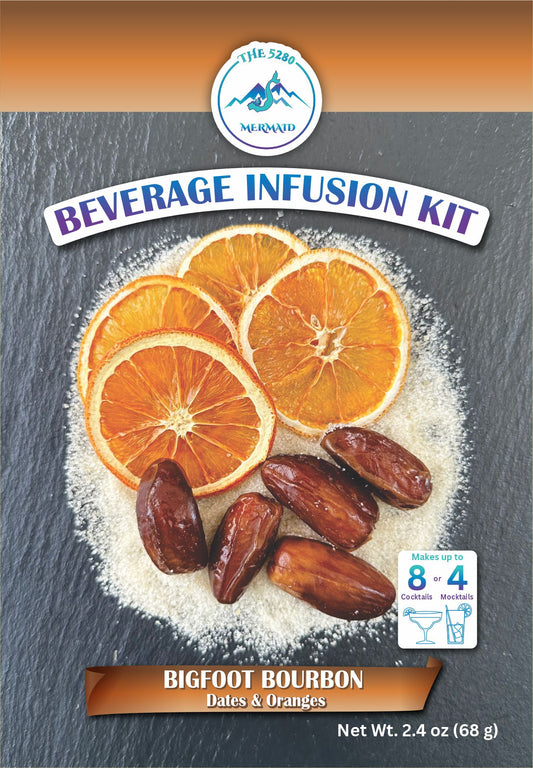 "Big Foot Bourbon" Dates & Orange Beverage Infusion Kit MINI; Infuse in Bourbon, Whiskey or Rum