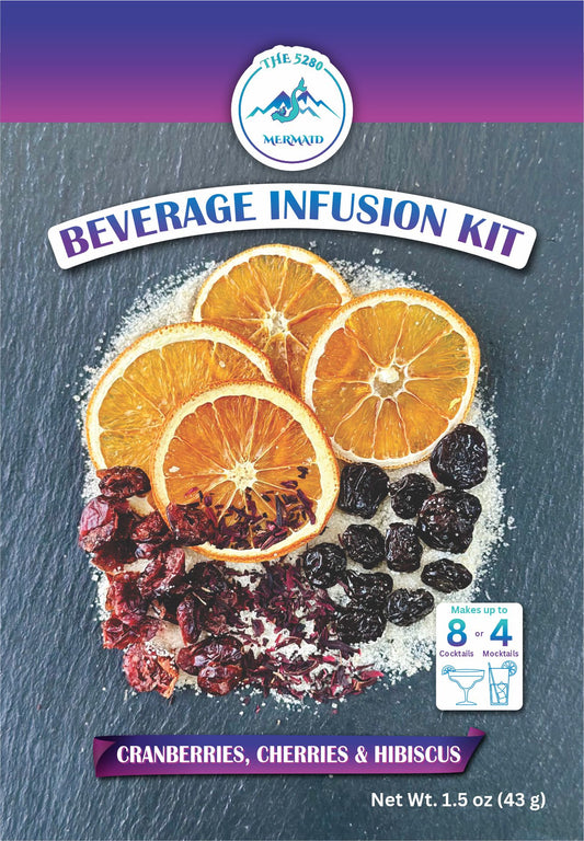 Cranberry, Cherry, Hibiscus Beverage Infusion Kit MINI; Vodka, Rum, Gin, or Unfiltered Sake