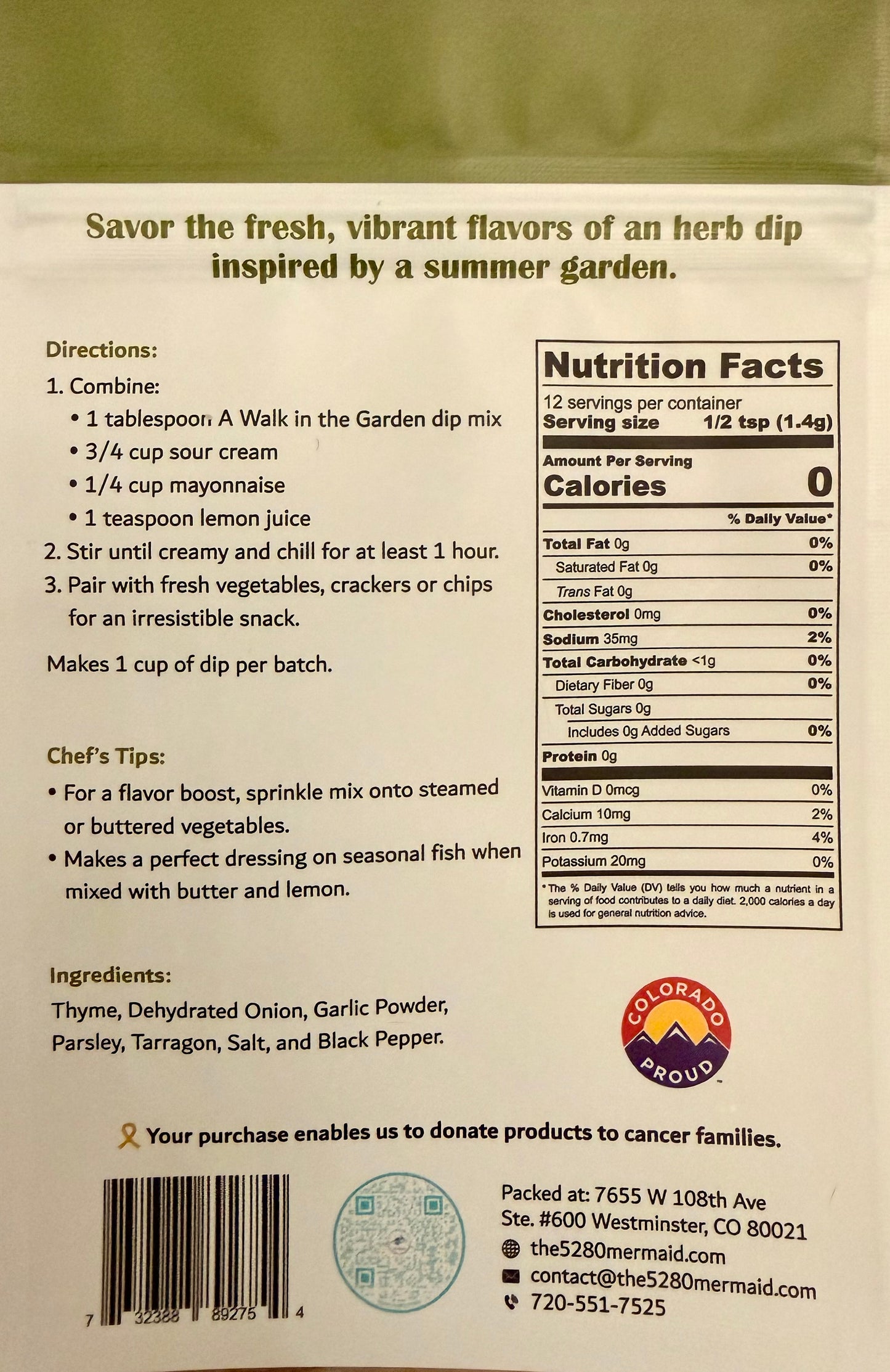 Seasonings For Every Season: A Walk in the Garden Dip Mix