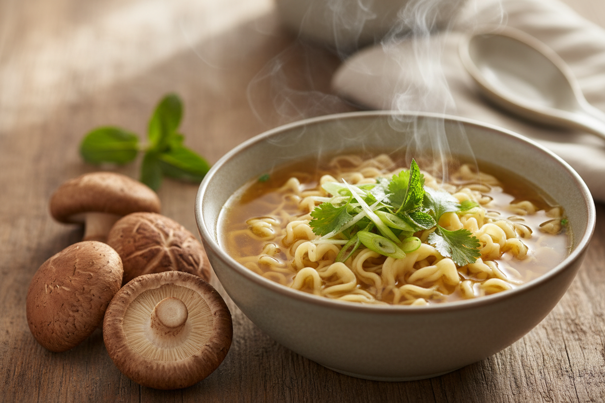 Shiitake Mushroom Vegetarian Noodle Soup