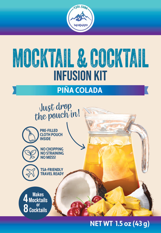 "Pina Colada" Pineapple, Coconut & Cherries Beverage Infusion Kit MINI; Mocktail or add Vodka, Rum, Tequila or Unfiltered Sake