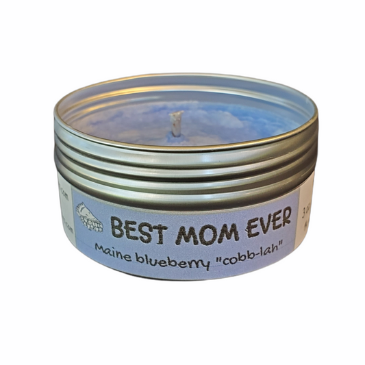 BEST MOM EVER Blueberry Cobbler Travel Candle