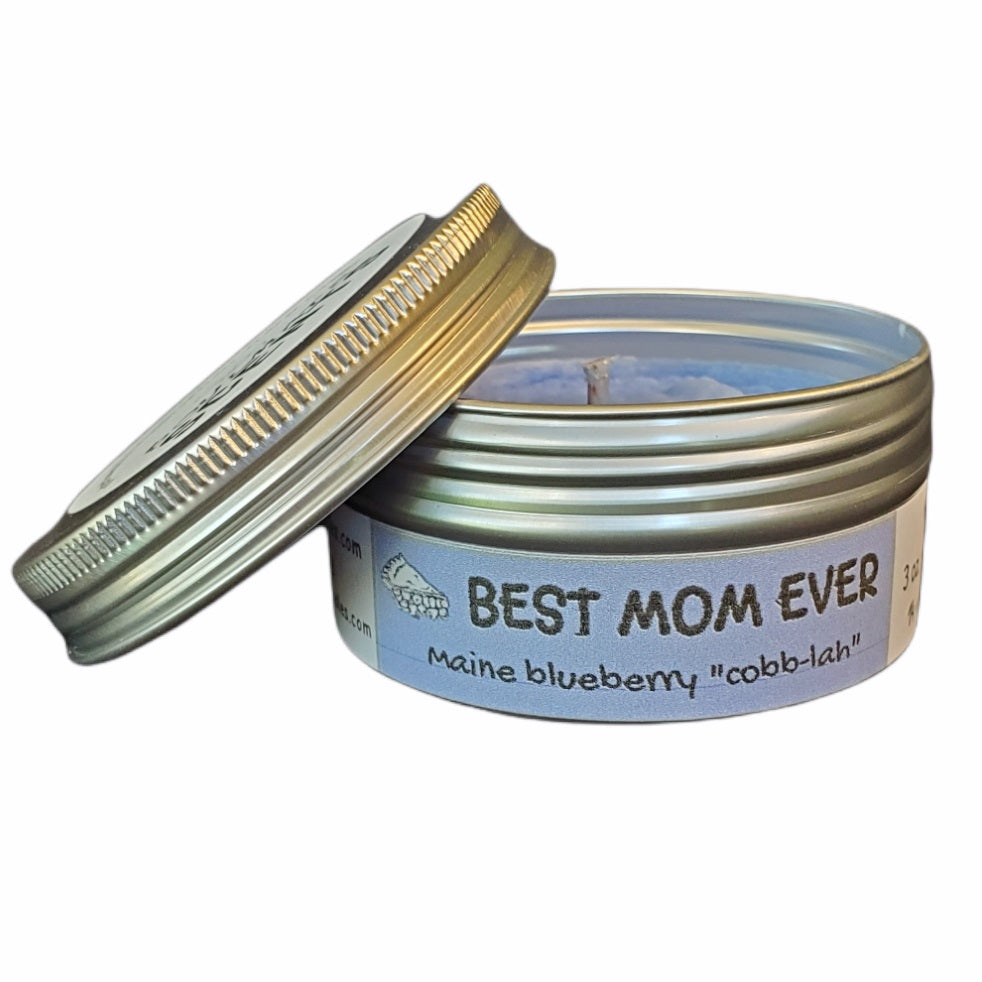BEST MOM EVER Blueberry Cobbler Travel Candle