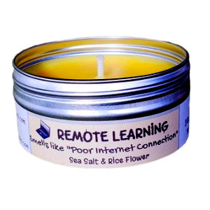 Remote Learning: Smells Like Poor Internet Connection Sea Salt & Rice Flower Travel Candle