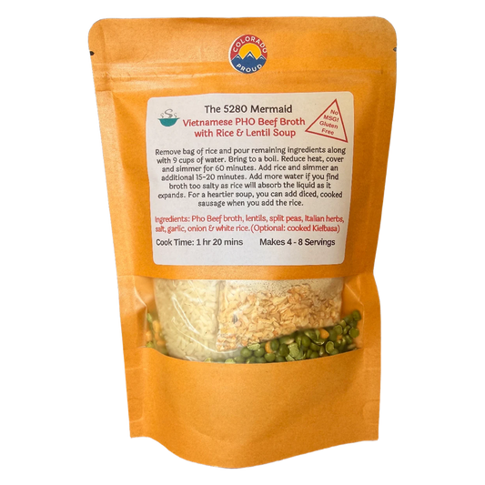 Vietnamese PHO Beef Broth with Rice & Lentil Soup