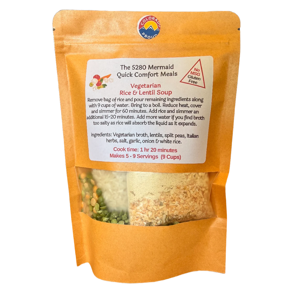 Vegetarian Broth with Rice & Lentil Soup