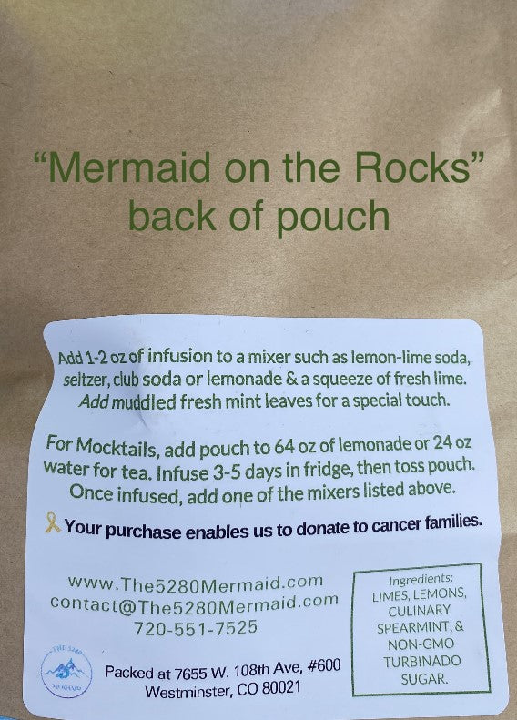 "Mermaid on the Rocks" Mojito Beverage Infusion Kit;  Rum or Gin