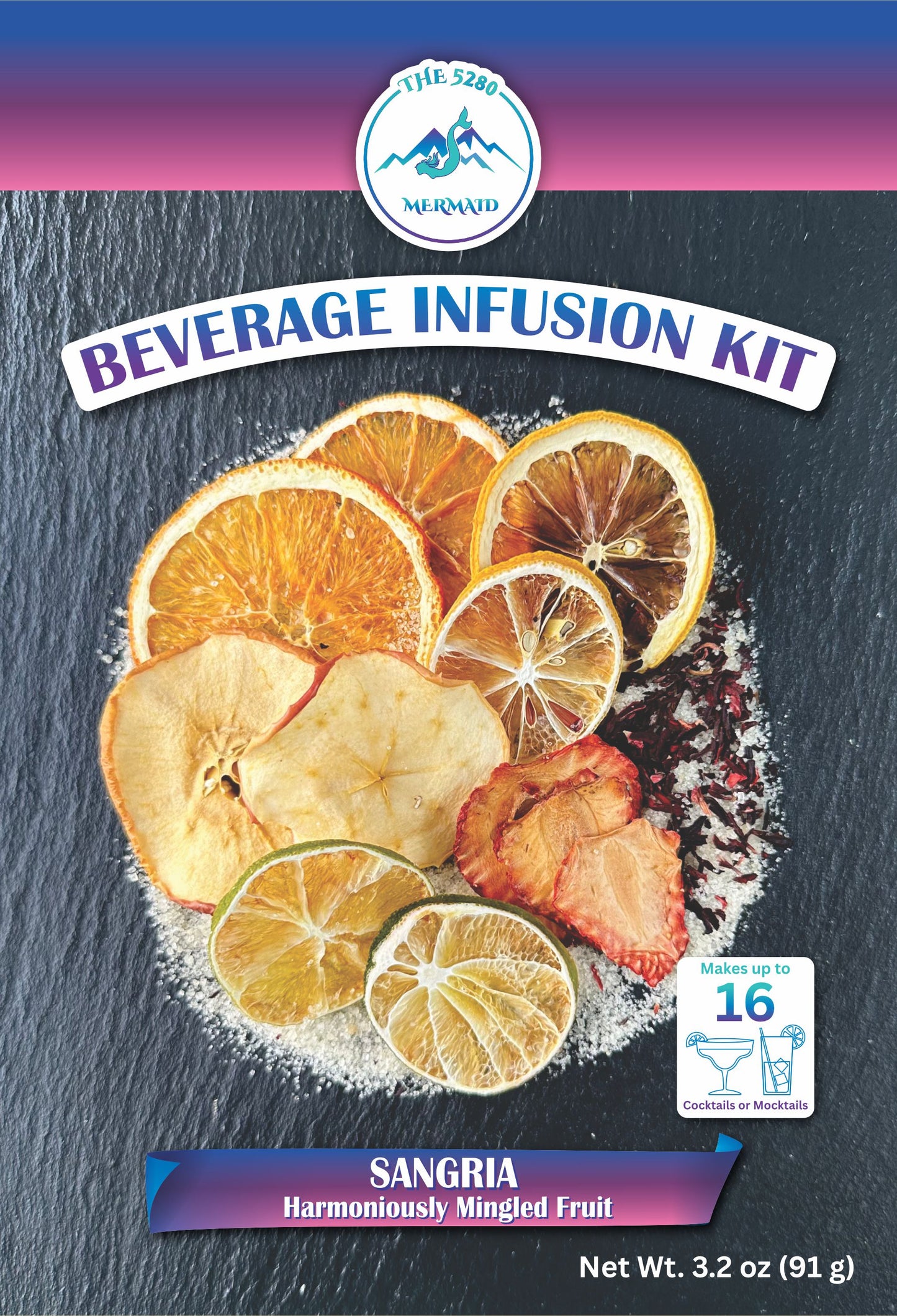 "Sangria" Harmoniously Mingled Fruit Beverage Infusion Kit; Vodka, Rum, Wine or Gin