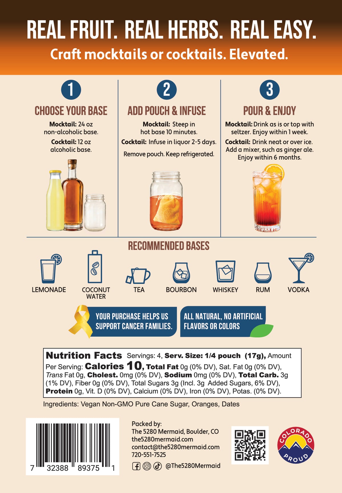 "Big Foot Bourbon" Dates & Orange Beverage Infusion Kit MINI; Infuse in Bourbon, Whiskey or Rum