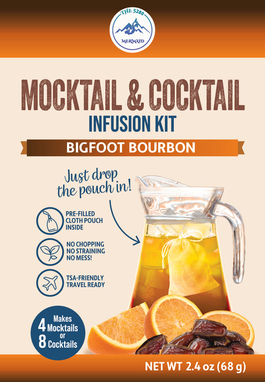 "Big Foot Bourbon" Dates & Orange Beverage Infusion Kit MINI; Infuse in Bourbon, Whiskey or Rum