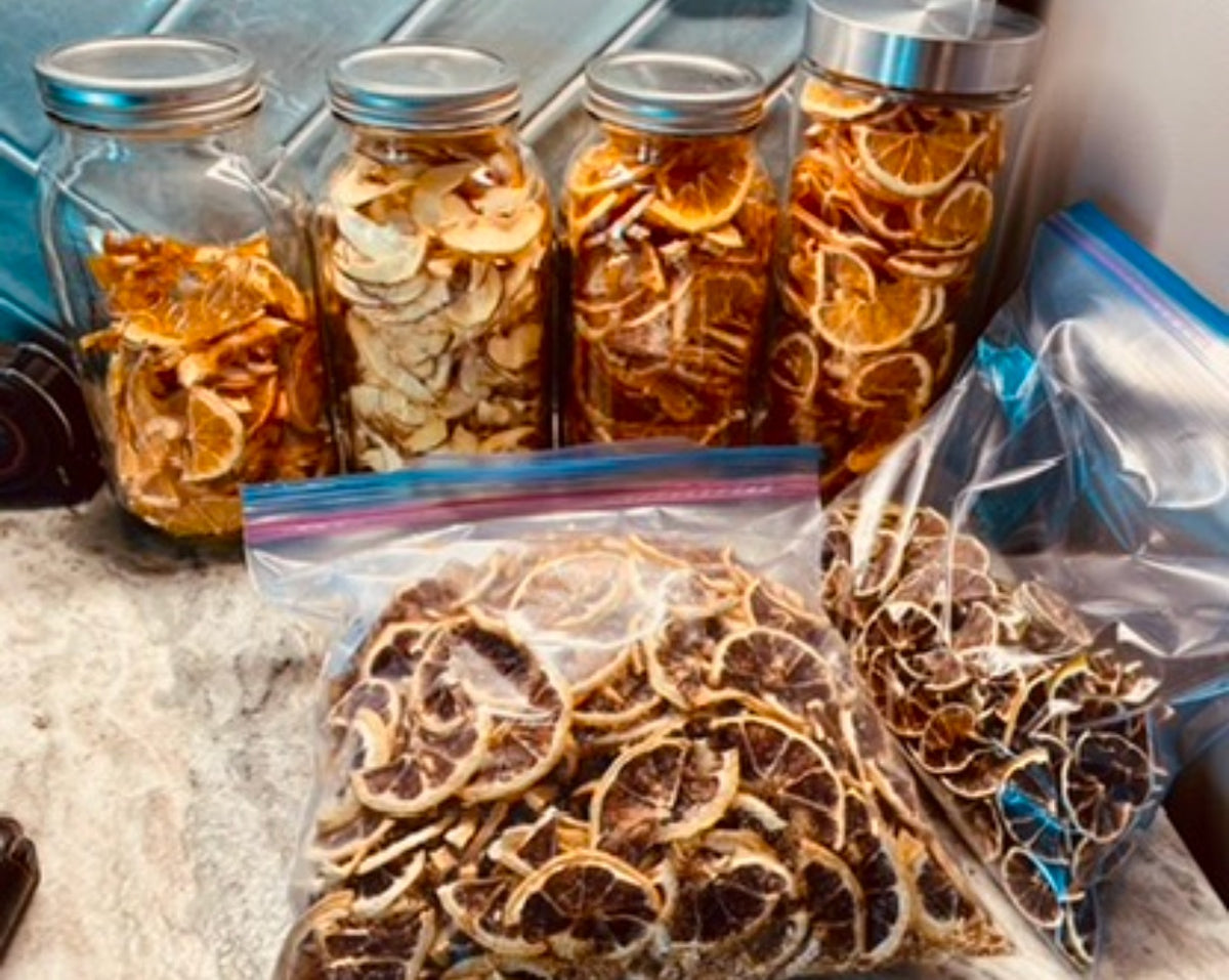 Real fruit, dehydrated in small batches for our infusion kits