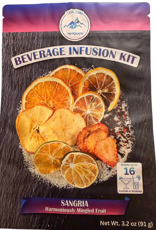 "Sangria" Harmoniously Mingled Fruit Beverage Infusion Kit; Vodka, Rum, Wine or Gin
