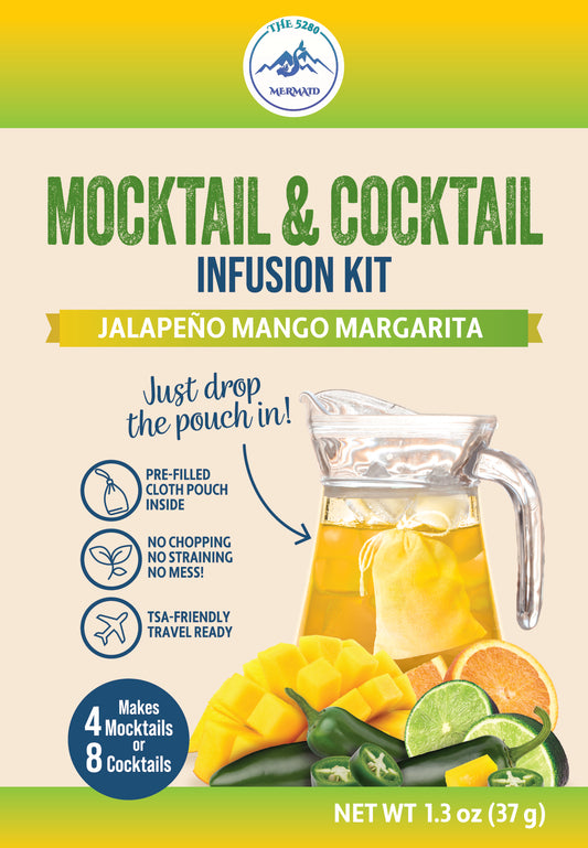 Jalapeno Mango Margarita Beverage Infusion Kit MINI; Add Tequila, Vodka, or Gin
