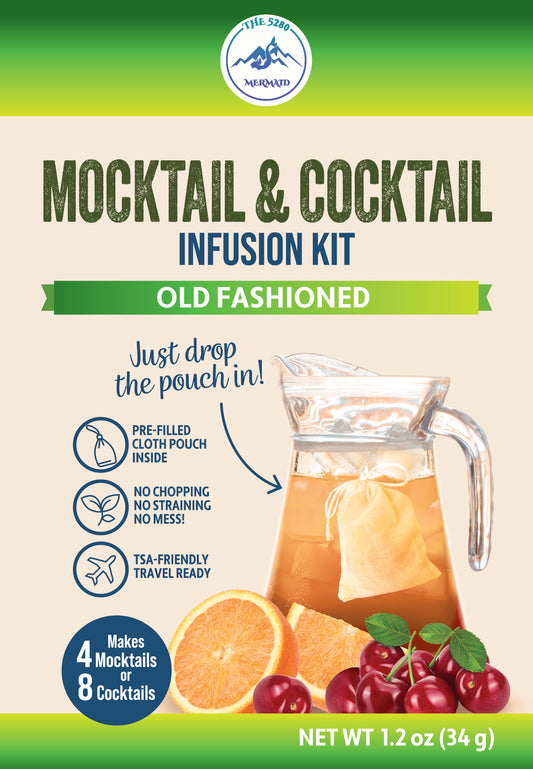 "Old Fashioned" Sweet Cherries & Orange Beverage Infusion Kit MINI; Add Bourbon, Rum or Whiskey