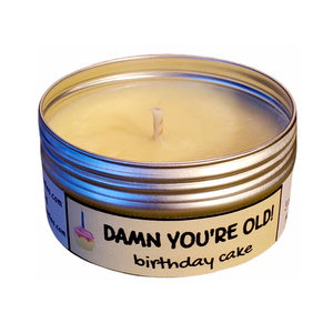 DAMN YOU'RE OLD - HAPPY BIRTHDAY! Birthday Cake Travel Candle