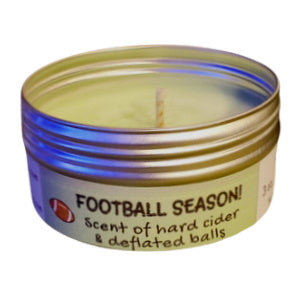 Football Season Scent of Hard Cider & Deflated Balls Travel Candle