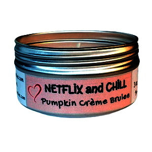 Netflix and Chill Pumpkin Creme Brulee Travel Candle