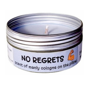 No Regrets! Scent of Manly Cologne on the Pillow Travel Candle